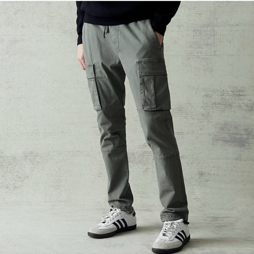 PACSUN Stretch Canvas Olive Slim Cargo Pants